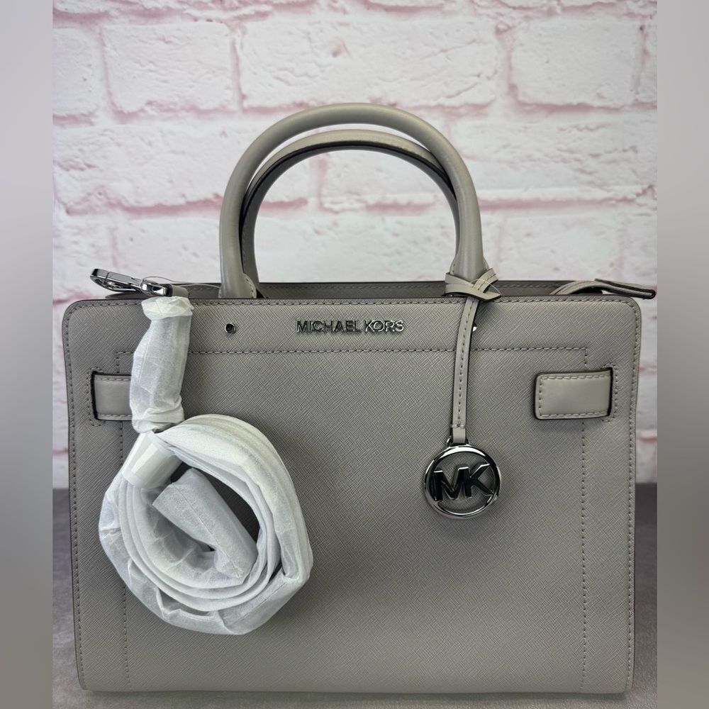 Michael Kors NWT Gray Medium East West Rayne Leather Handbag